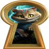 16" Keyhole Wall Decal Cheshire Cat Sitting in Tree Kids Room Wall Decor Peel & Stick Removable Fabric Wall Sticker 16" x 9" view 1