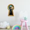 16" Keyhole Wall Decal Cheshire Cat Sitting in Tree Kids Room Wall Decor Peel & Stick Removable Fabric Wall Sticker 16" x 9" view 4