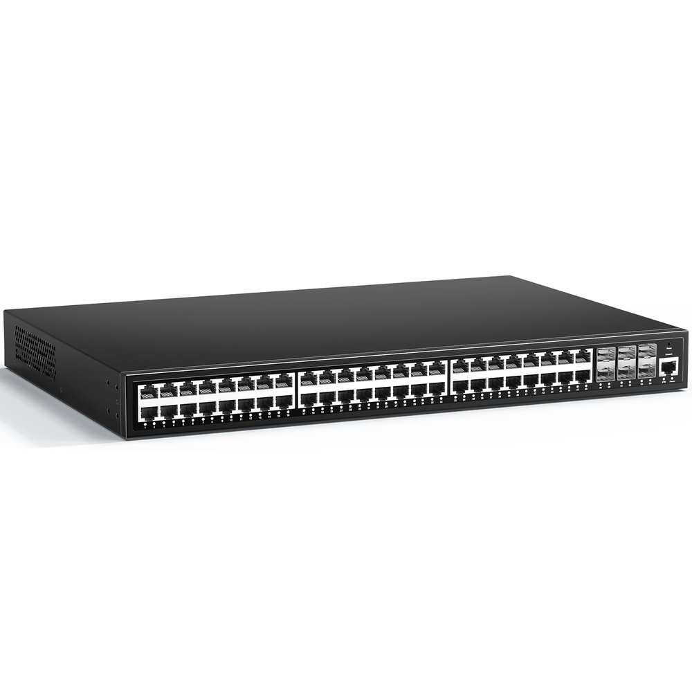 48 Port Gigabit Managed Network Switch with 6 Port Uplink 10Gbps SFP+, YuanLey 54 Port L3 Smart Managment Ethernet Switch, Desktop or Rackmount, Compatible for Cisco, Netgear