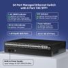 48 Port Gigabit Managed Network Switch with 6 Port Uplink 10Gbps SFP+, YuanLey 54 Port L3 Smart Managment Ethernet Switch, Desktop or Rackmount, Compatible for Cisco, Netgear view 2