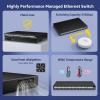 48 Port Gigabit Managed Network Switch with 6 Port Uplink 10Gbps SFP+, YuanLey 54 Port L3 Smart Managment Ethernet Switch, Desktop or Rackmount, Compatible for Cisco, Netgear view 4