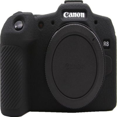 R8 Camera Case, BMAOLLONGB Fullbody Thin Lightweight Silicone Camera Skin Body Rubber Cover Case for Canon Eos R8 (Black)