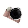 200D II Case, BMAOLLONGB Handmade PU Leather Half Camera Case Bag Cover Bottom Opening Version for Canon Eos 200D II with Hand Strap (Pink) view 2