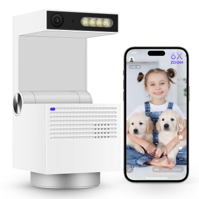 psync Genie S 2.7K HD Indoor Security Camera with 6X Zoom, 2-Way Audio, Privacy Protection, Motion Tracking for Baby & Pet, 350 Pan & 135 Tilt, 64GB Local Storage, Compatible with Alexa