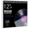 Vinyl Record Inner Sleeves, 100 Anti Static 12" LP Vinyl Inner Sleeves, Premium Protective Plastic Vinyl Sleeves Albums Covers for 33 RPM Record Protection Collection Storage Vinyl Lovers Gift view 1