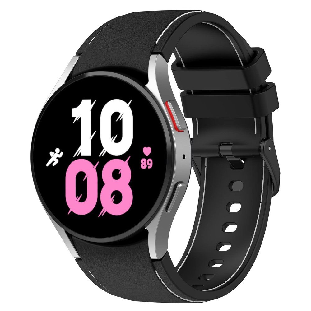 DKEnjoy Watch Band Compatible for Samsung Galaxy Watch 6/5/4, 6 Classic, 5 Pro 45mm, 4 Classic, 3 41mm Strap, Silicone Adjusted Replacement Wristband (Small, Black/White)