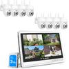 BUTXET 8CH Security Camera System Wireless with 12 Inch LCD Monitor, 8Pcs 3MP Outdoor Indoor PTZ Cameras with Two-Way Audio, Full Color Night Vision, Waterproof, Human AI Atuo Tracking, 3TB HDD view 1