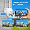BUTXET 8CH Security Camera System Wireless with 12 Inch LCD Monitor, 8Pcs 3MP Outdoor Indoor PTZ Cameras with Two-Way Audio, Full Color Night Vision, Waterproof, Human AI Atuo Tracking, 3TB HDD view 3
