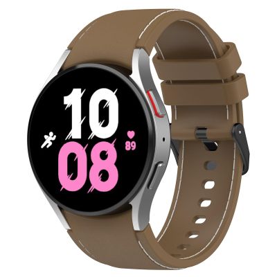 DKEnjoy Watch Band Compatible for Samsung Galaxy Watch 6/5/4, 6 Classic, 5 Pro 45mm, 4 Classic, 3 41mm Strap, Silicone Adjusted Replacement Wristband (Large, Brown)