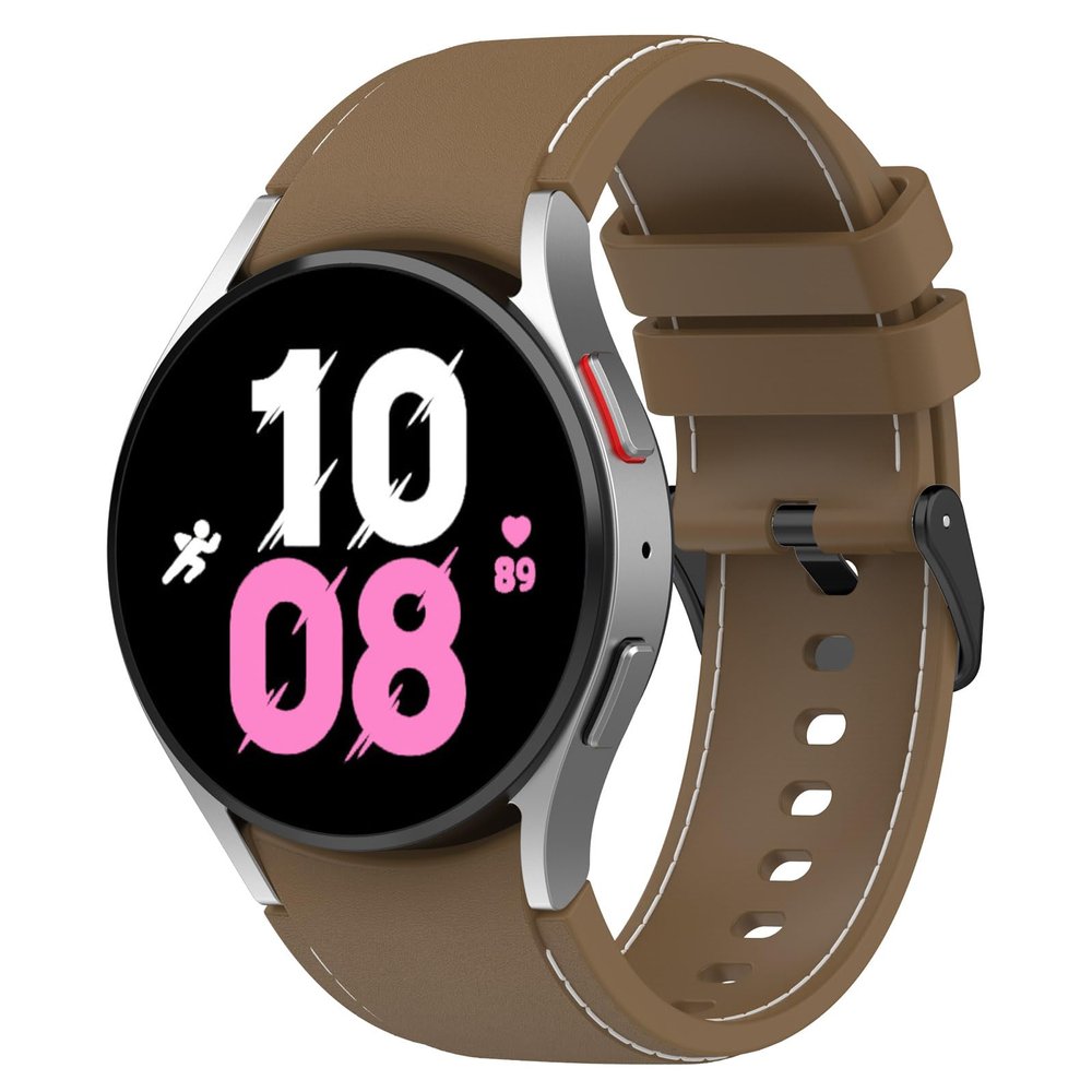DKEnjoy Watch Band Compatible for Samsung Galaxy Watch 6/5/4, 6 Classic, 5 Pro 45mm, 4 Classic, 3 41mm Strap, Silicone Adjusted Replacement Wristband (Large, Brown)