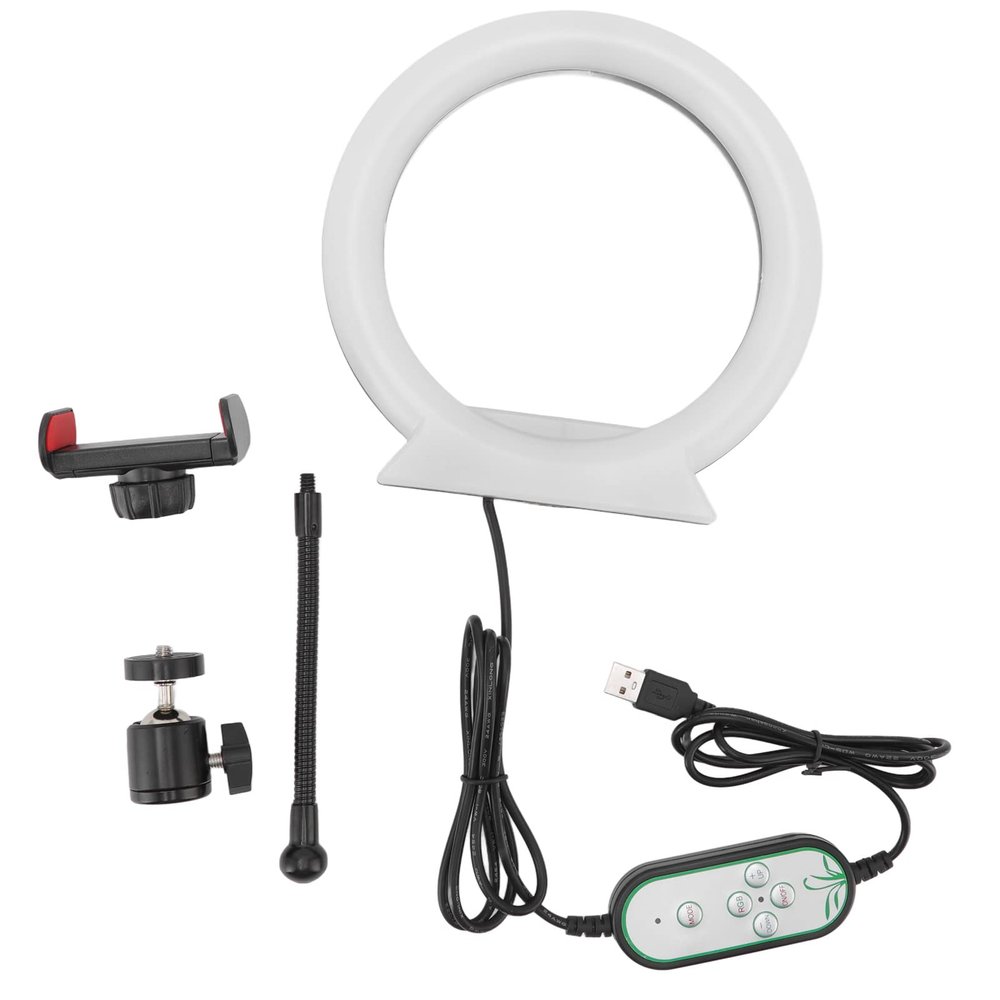 Xcello LED Circle Light with Pan Tilt for Photography RGB Colors, 3 Main Color Temperatures, and USB Charging