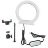 Xcello LED Circle Light with Pan Tilt for Photography RGB Colors, 3 Main Color Temperatures, and USB Charging view 1