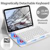 BQDIYOO Case for iPad 11th/10th Generation with Keyboard, 11 inch A16/10.9" iPad 10 Case (2025/2022) with Pencil Holder, Wireless Keyboard and Slim Lightweight Soft Cover Auto Wake/Sleep, Gray view 4