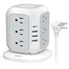 AiJoy Surge Protector Power Strip - 12 AC Outlets, 4 USB Ports (1 USB-C), 10ft Extension Cord, Charging Station with Surge Protection for Home, Office, Dorm view 1
