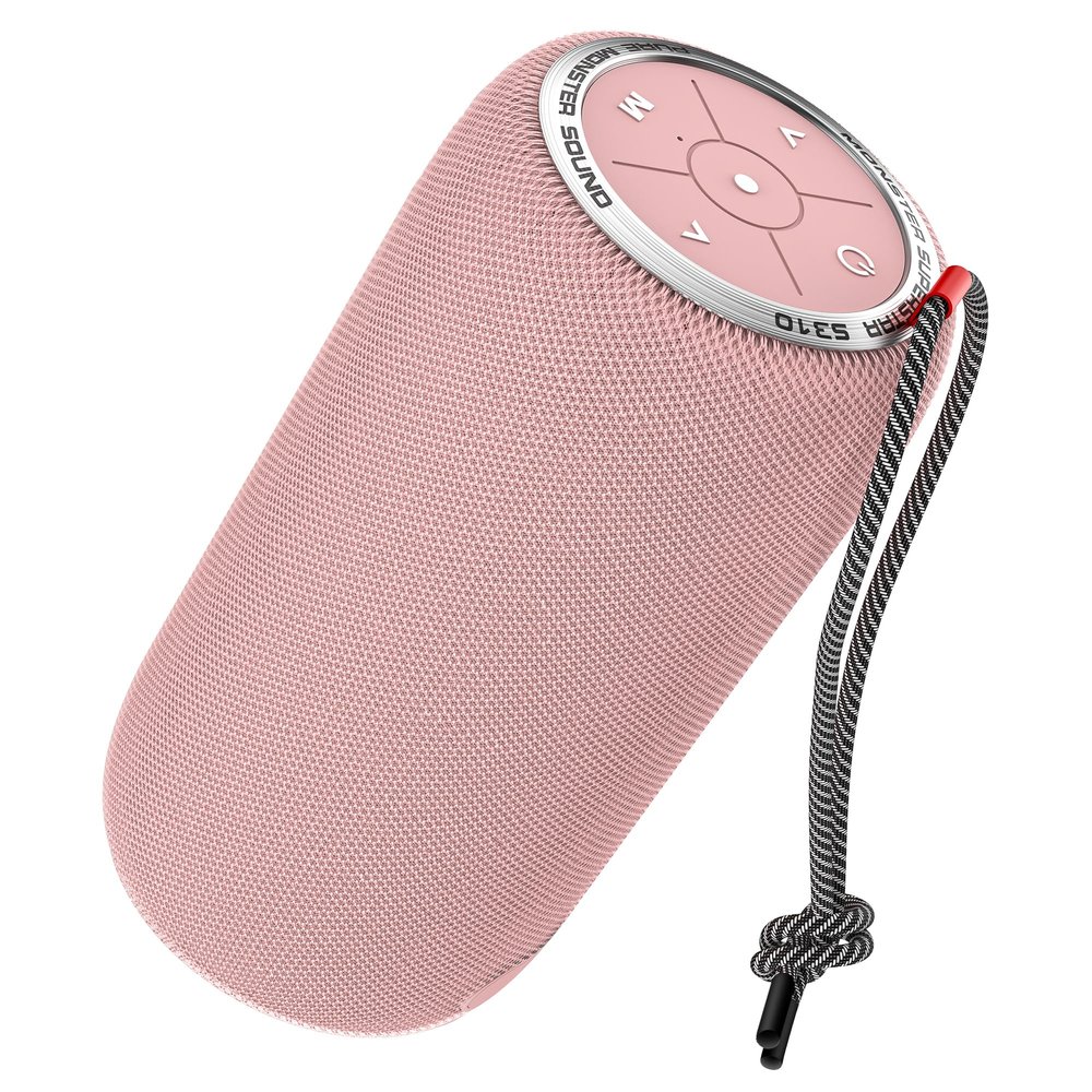 Monster S310 Upgraded Bluetooth Speaker, Portable Speaker, 30W True Wireless Stereo Pairing Deliver Dynamic Sound, IPX6 Waterproof, Bluetooth 5.2 Built-in Mic, 24H, for Family Outdoor Pink