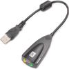 USB 2.0 External Audio Adapter, 7.1 Stereo Sound Card Dynamic 3D Surround Sound Card 5Hv2 Channel Converter to 3.5mm Headphone Microphone Jack for Computer Notebook view 1