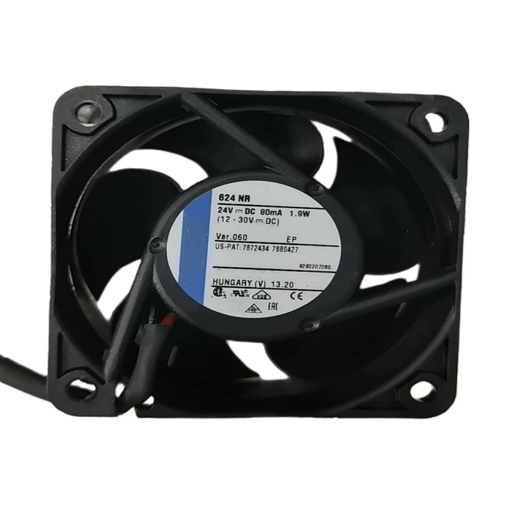 24V 624NR 80mA 1.9W 6025 Cooling Fan 60X60X25MM 2-Wire, Black
