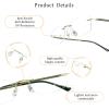 LifeArt Pure Titanium Frame Glasses/Blue Light Blocking Reading Glasses, Reduce Eyestrain, Stylish for Men and Women(Gold,+1.50 Magnification) view 2