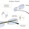 LifeArt Pure Titanium Frame Glasses/Blue Light Blocking Reading Glasses, Reduce Eyestrain, Stylish for Men and Women(Gold,No Magnification) view 2