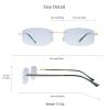 LifeArt Pure Titanium Frame Glasses/Blue Light Blocking Reading Glasses, Reduce Eyestrain, Stylish for Men and Women(Gold,No Magnification) view 4