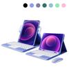 720 Rotating Keyboard Case for for iPad 9th 8th 7th Generation 10.2-inch 2021/2020/2018, iPad Air 3 2019, 2017, iPad Pro 10.5-inch Detachable Clear Back Cover with Touchpad Wireless Mouse (Purple) view 2
