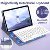 BQDIYOO Case for iPad Air 7th/6th 11-inch M3/M2 (2025/2024) & 10.9 inch Air 5th 4th Gen with Keyboard 2022 2020, Detachable Wireless Keyboard Cover with Pencil Holder, Auto Sleep/Wake, Purple view 4