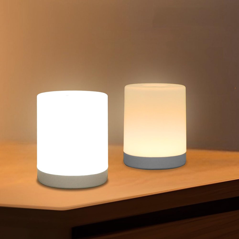 DAZZY DOT Mini night light, Soft Warm Dim Lamp/3-Color Small Rechargeable Lamp for Bedroom, Bathroom, Hallway
