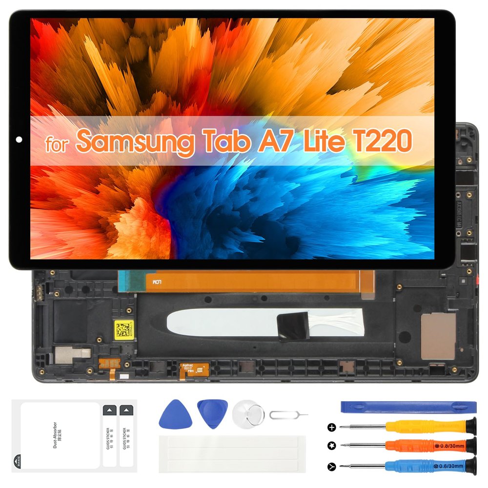 Screen Replacement for Samsung Galaxy Tab A7 Lite LCD Display for Galaxy Tab A7 (Wi-Fi Version) SM-T220 SM-T227U 8.7" Digitizer Touch Screen Full Assembly with Frame (Not for T225) (Black)