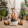 Kate Easter Backdrop Spring Barn Door Photography Background Green Plants Easter Photo Backdrop, 106.5ft view 3