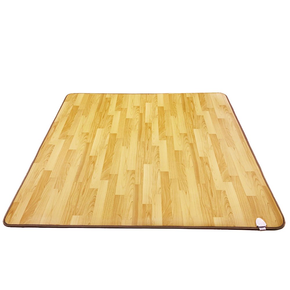 MOFGOE Floor Heating Mats - Electric Heated Rug, Large Area Rug Floor Heater, 150x200cm, Brown Leather, 60 Levels Adjustable Thermostat, Waterproof, 12 Hour Timer