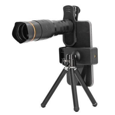 Portable 32X Phone Camera Lens HD Zoom Lens Clip On, Double Adjustment Eyepiece System, Large Aperture Objective Lens, Multiple Use Modes, Widely Applicable for Photo Video