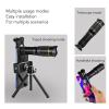 Portable 32X Phone Camera Lens HD Zoom Lens Clip On, Double Adjustment Eyepiece System, Large Aperture Objective Lens, Multiple Use Modes, Widely Applicable for Photo Video view 3