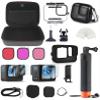 FitStill Carrying Protective Case Include 60M/196FT Underwater Waterproof Shell&Dive Filters&Silicone Case&Screen Protector&Monopod Floating Hand Grip Dive Go Pro Hero 12/11/10/9 Black Accessory Kit view 1