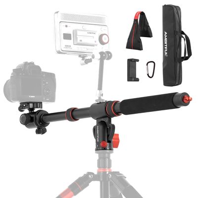 AMBITFUL 42" Heavy Duty Aluminum Tripod Boom Arm Horizontal Center Column arm with Sandbag, 360 Rotatable Overhead Photography Arm for Camera, 22lbs Load Capacity,Tripod not Included