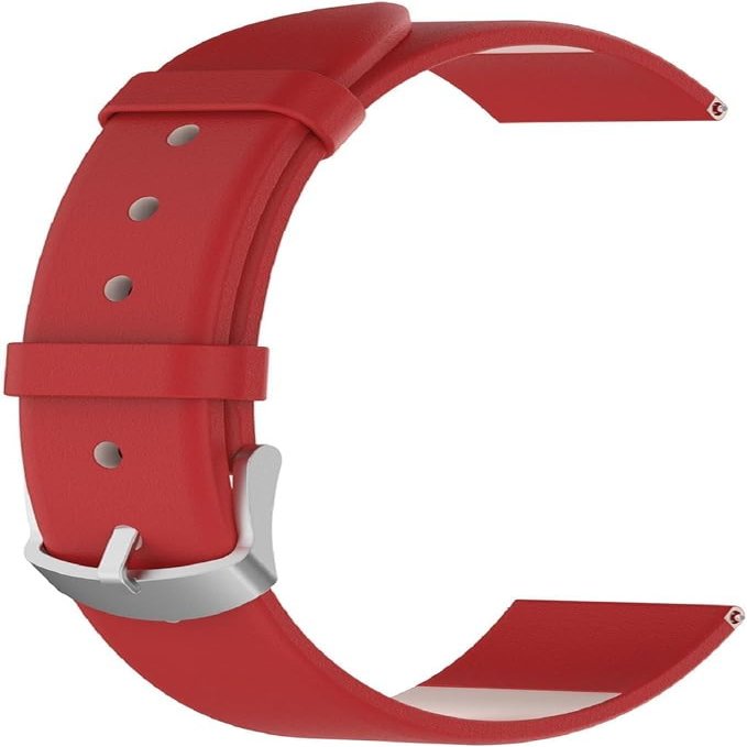 18 mm Straps Compatible with Withings ScanWatch 2, 38 mm Leather Strap, Replacement Strap, Leather Strap, Wrist Band Accessory for ScanWatch 2, 38 mm Watch Strap (Red), Leather, Leather