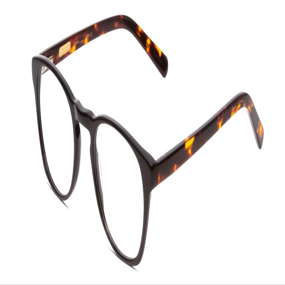Calabria Ernest 4829 Round Blue Light Blocking Reading Glasses +2.75 Black/Auburn Brown Yellow Tortoise Havana Men Women