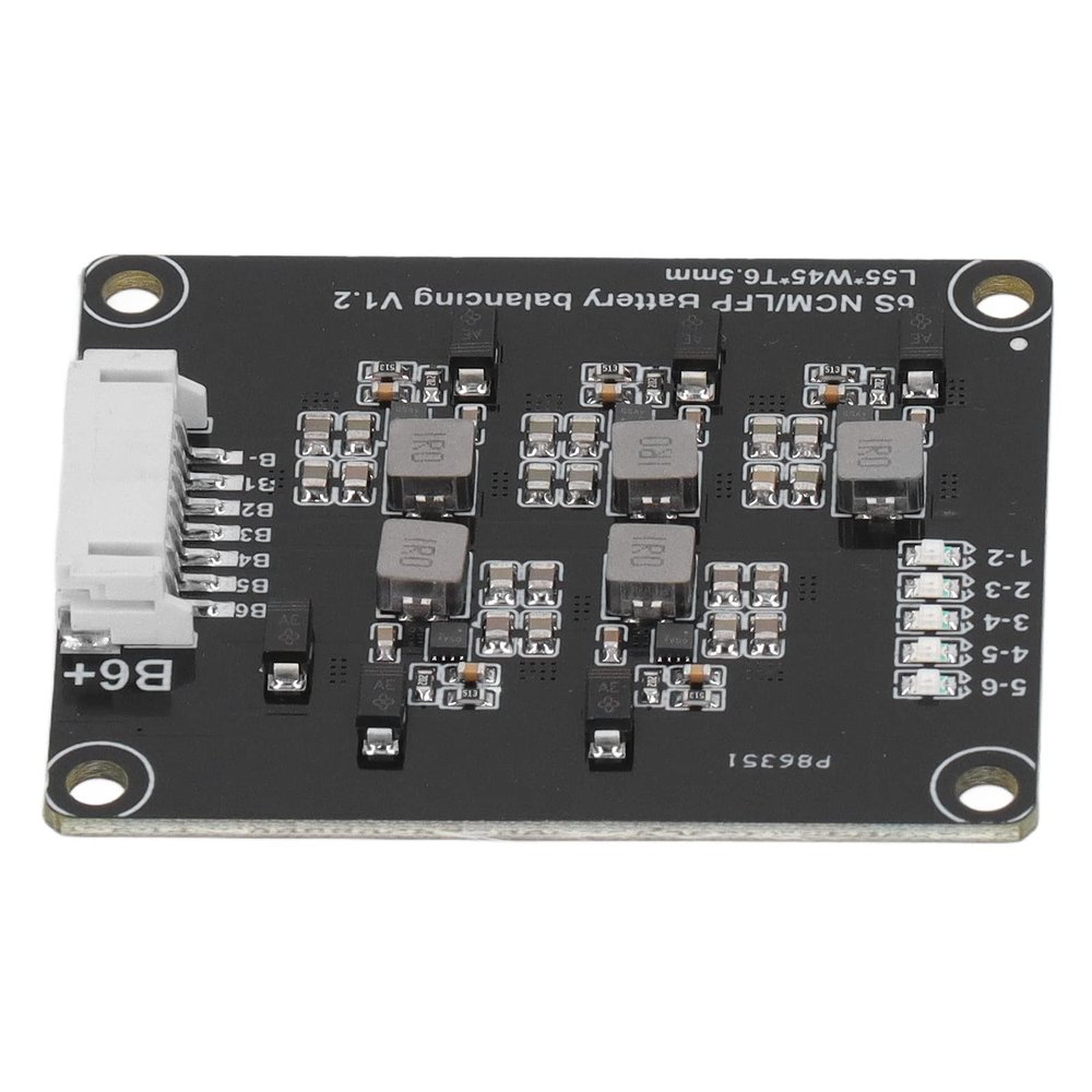 6S Battery Balance Board Battery Balancer Equalization Board Inductive Active Equalizer Balancer with Cable Light Indicator 1.2A 2.0V to 4.5V