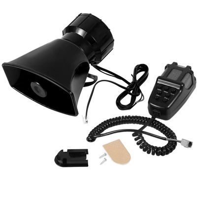 Car Siren Horn, 12V Siren 7 Sound Siren Microphone Horn With Mic PA Speaker System for Car Boat Van Truck