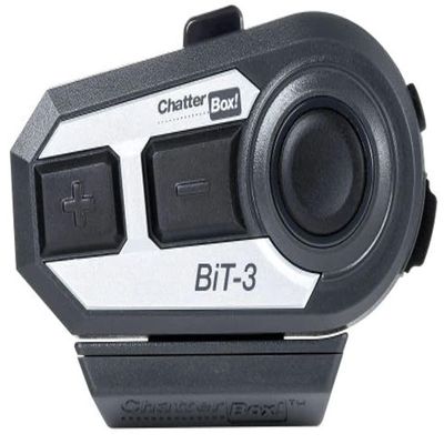 ChatterBox! BiT-3 Bluetooth Helmet Communicator | Bluetooth for Audio | Universal Pairing 2 Riders | Stereo Headset, Boom & FFM Mic | IP54 | FM Radio | Motorcycles Snowmobiles UTV ATV Snowboarding