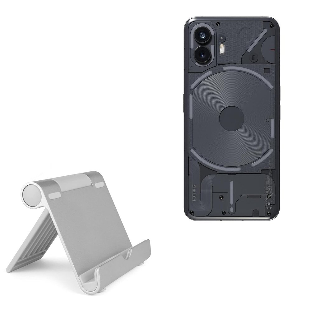 BoxWave Stand and Mount Compatible with Nothing Phone 2 - VersaView Aluminum Stand, Portable, Multi Angle Viewing Sturdy