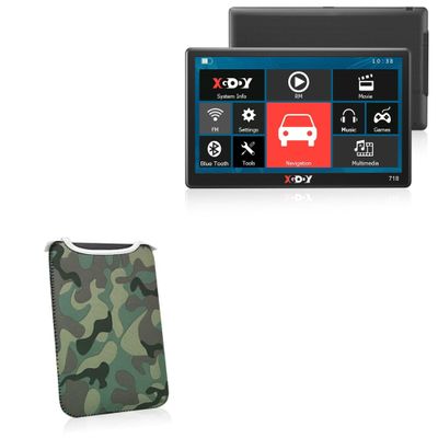 BoxWave Case Compatible with Xgody SAT NAV 718 - Camouflage SlipSuit, Slim Design Camo Neoprene Slip On Pouch