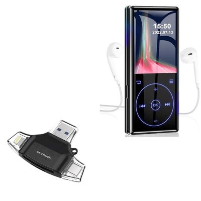 BoxWave Smart Gadget Compatible with Gracioso A9 (2.4 in) - AllReader SD Card Reader, microSD Card Reader SD Compact USB - Jet Black