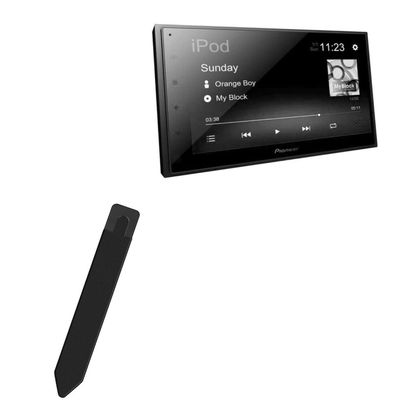 BoxWave Stylus Pouch Compatible with Pioneer DMH-340EX - Stylus PortaPouch, Pen Stylii Holder Carrier Portable Self-Adhesive - Jet Black