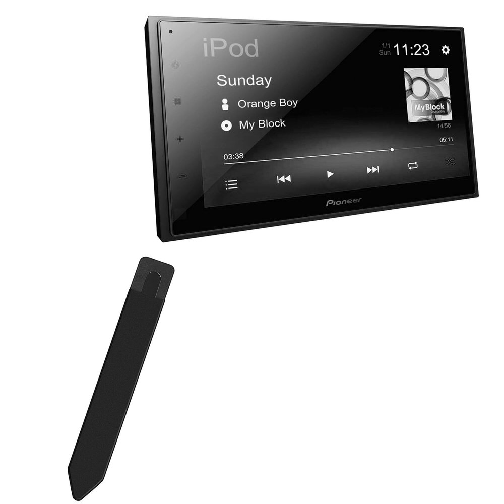 BoxWave Stylus Pouch Compatible with Pioneer DMH-341EX - Stylus PortaPouch, Pen Stylii Holder Carrier Portable Self-Adhesive - Jet Black