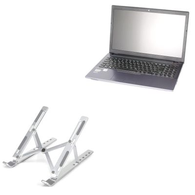 BoxWave Stand and Mount Compatible with NEXOC GK5 035 - Compact QuickSwitch Stand, Portable Multi Angle Viewing Foldable Riser - Metallic Silver