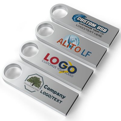 ABLAZE Custom Flash Drive 32GB 10 Pack, Personalized USB with Your Logo Metal Thumb Drives USB 2.0 Memory Stick Pendrive (Sliver)