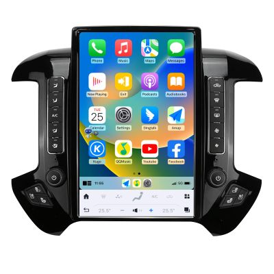 Car Radio for Chevrolet Silverado GMC Sierra 2014-2019 Stereo Replacement Head Unit 14.4 Inch 2K IPS Touch Screen Tesla Style Carplay Android Auto GPS Navigation Multimedia Play OEM 7 InchBlack