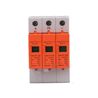 3P DC 1000V 500V 800V 20KA~40KA SPD House Surge Protector Protective Low-Voltage,PV Solar Arrester Device Surge Protection (Size : DC 500V)