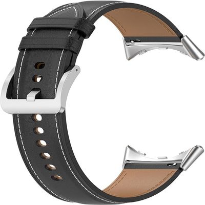 Bracelets Compatible with Google Pixel Watch 2 Leather Strap High-Quality Vintage Leather Replacement Strap Leather Strap Watch Strap for Men Women Elegant Replacement Leather Strap (Black), Leather, Leather