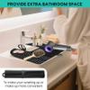 Bathroom Sink Cover for Counter Space, Silicone Foldable Sink Cover Convenient for Bathroom Makeup and Wash Up, Extra Bathroom Counter Space Mat for Organizer Hot Tools and Makeup Tools (Black) view 2